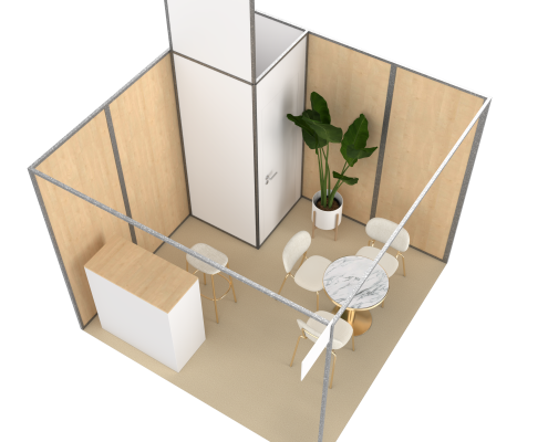 stand packagés Bois blanc Axo