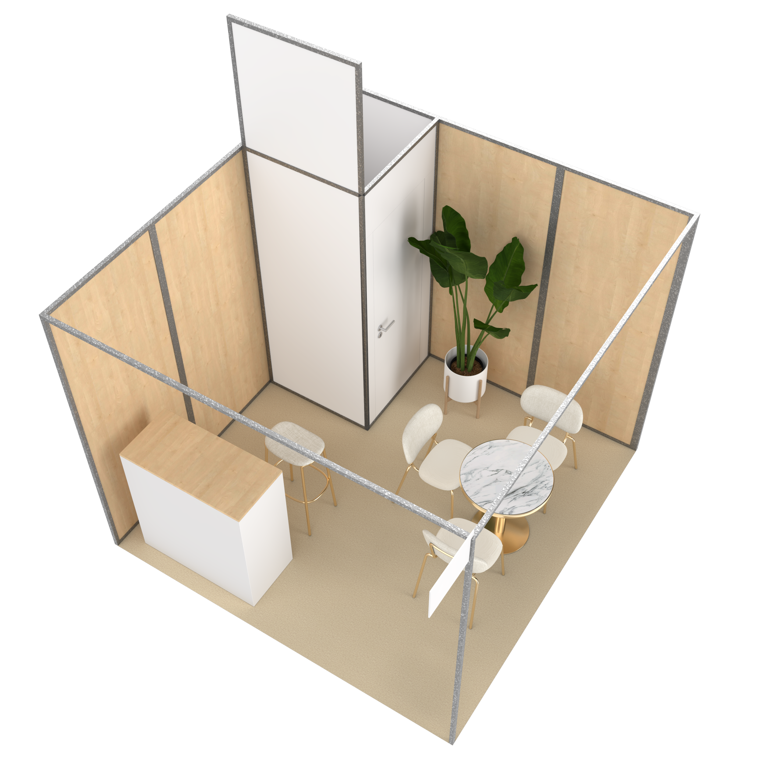 stand packagés Bois blanc Axo