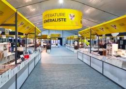 Printemps du livre, Montaigu, Arche, aménagement, slon du livre, pack stand, modulaire, enseigne sur-mesure